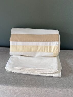 Restoration Hardware Italian Cotton King Duvet Cover-Double-Framed Border